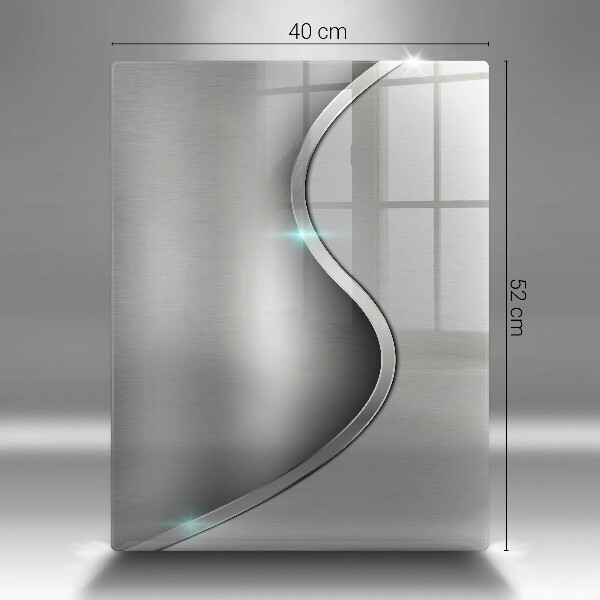 Placă din sticla protectie perete Metal argintiu abstract