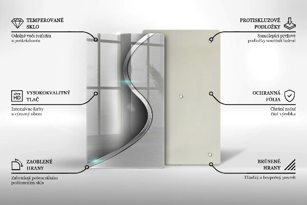 Placă din sticla protectie perete Metal argintiu abstract