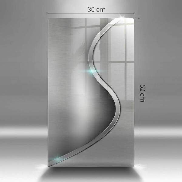 Placă din sticla protectie perete Metal argintiu abstract