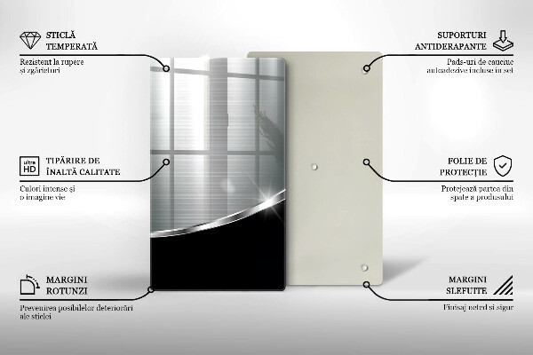 Placă din sticla protectie perete Abstracție cu metal