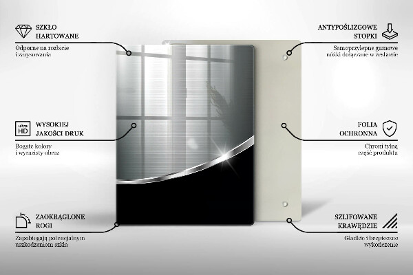 Placă din sticla protectie perete Abstracție cu metal