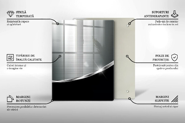 Placă din sticla protectie perete Abstracție cu metal