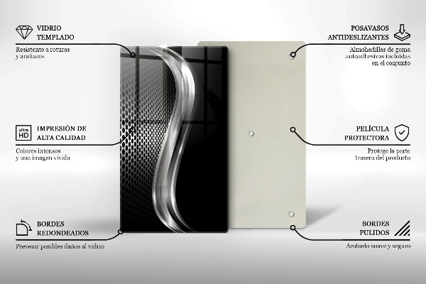 Placă din sticla protectie perete Structura metalica