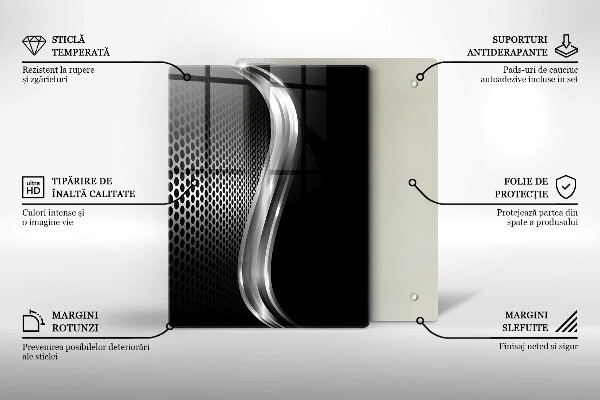 Placă din sticla protectie perete Structura metalica