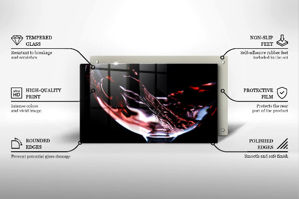 Placă sticla protectie aragaz Un pahar de vin roșu