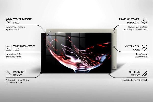 Placă sticla protectie aragaz Un pahar de vin roșu