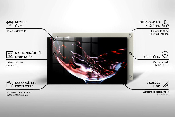 Placă sticla protectie aragaz Un pahar de vin roșu