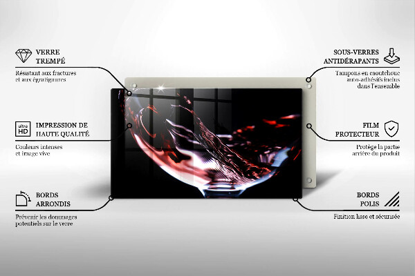 Placă sticla protectie aragaz Un pahar de vin roșu