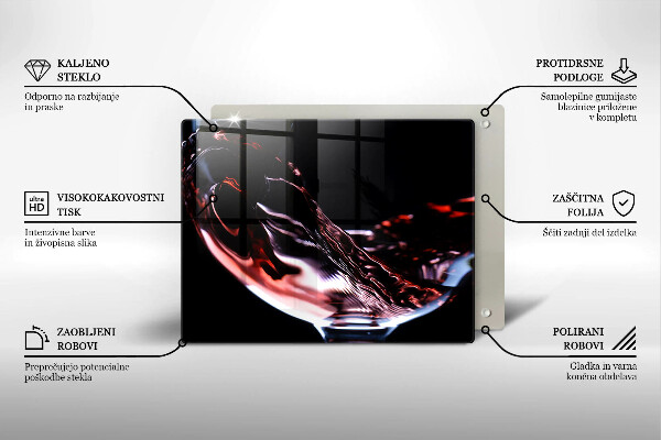 Placă sticla protectie aragaz Un pahar de vin roșu