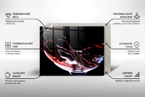 Placă sticla protectie aragaz Un pahar de vin roșu