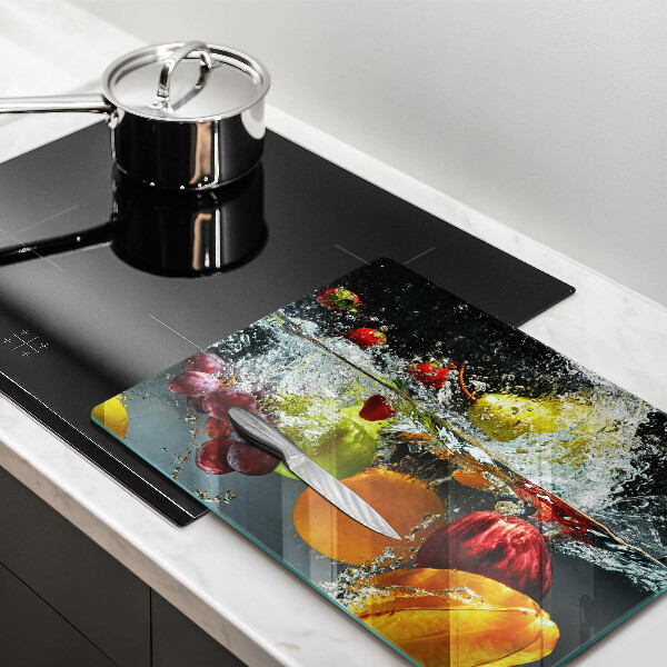 Placă sticla protectie aragaz Fructe suculente în apă