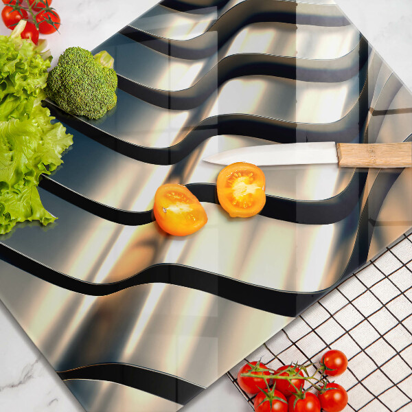 Placă sticla protectie aragaz Forme metalice 3d