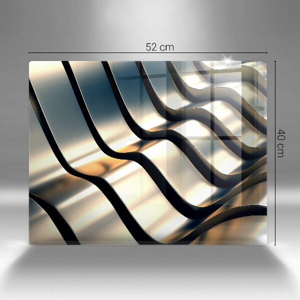 Placă sticla protectie aragaz Forme metalice 3d