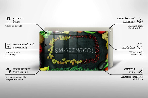 Placă sticla protectie aragaz Smacznego!