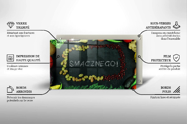 Placă sticla protectie aragaz Smacznego!