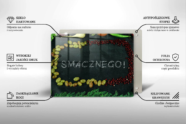Placă sticla protectie aragaz Smacznego!