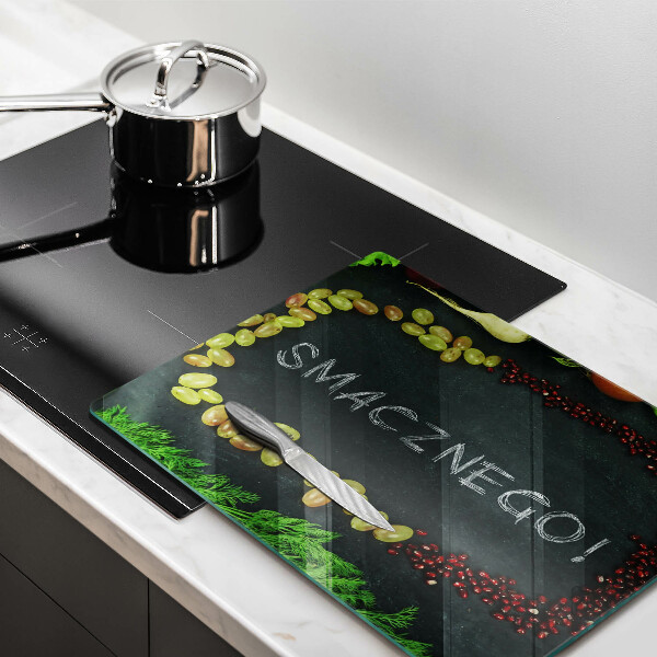 Placă sticla protectie aragaz Smacznego!