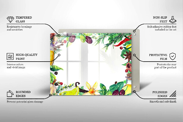 Placă protecție plita Mâncare vopsită