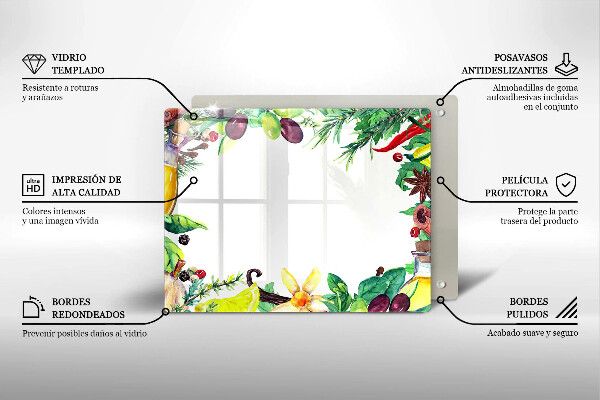 Placă protecție plita Mâncare vopsită