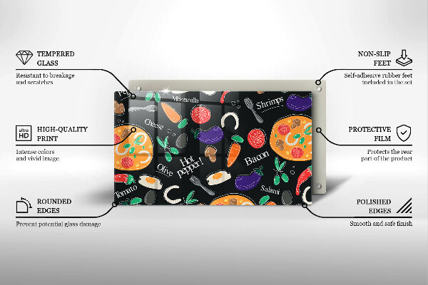 Placă sticla protectie aragaz Ilustrație alimentară