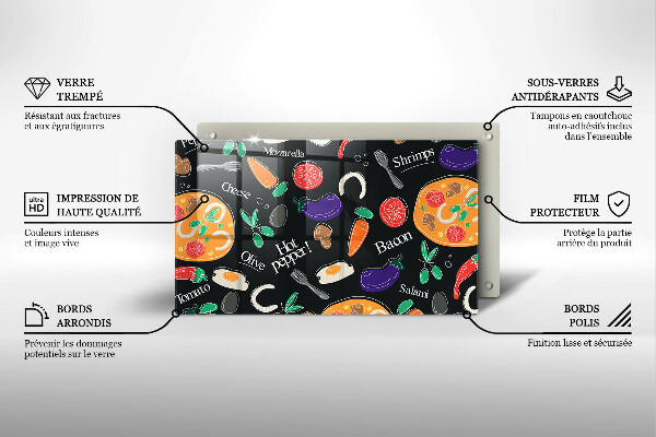 Placă sticla protectie aragaz Ilustrație alimentară