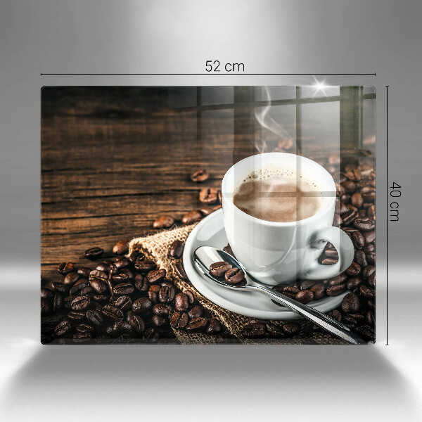 Placă protecție plita Ceașcă și boabe de cafea