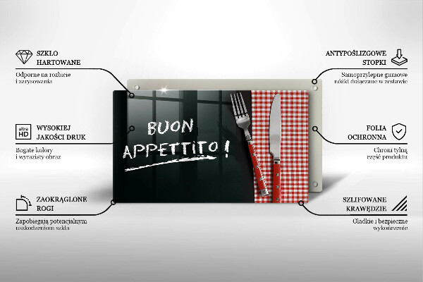 Placă sticla protectie aragaz Buon appetito!