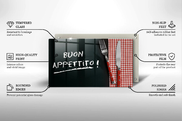 Placă sticla protectie aragaz Buon appetito!