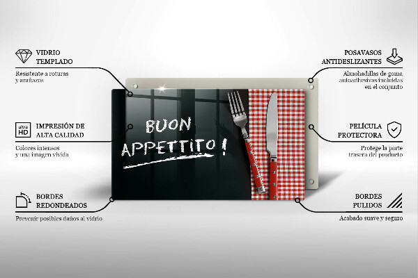 Placă sticla protectie aragaz Buon appetito!