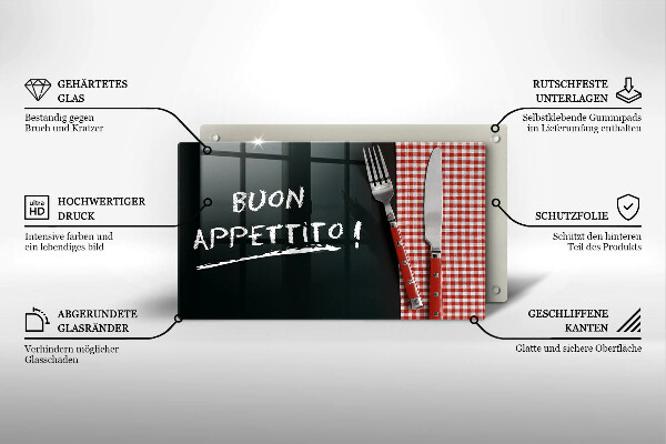 Placă sticla protectie aragaz Buon appetito!