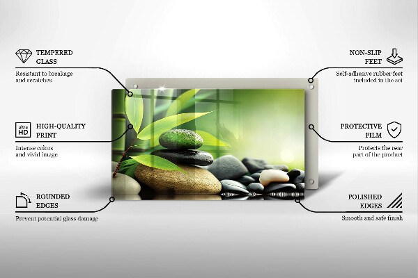 Placă protecție plita Pietre de bambus zen