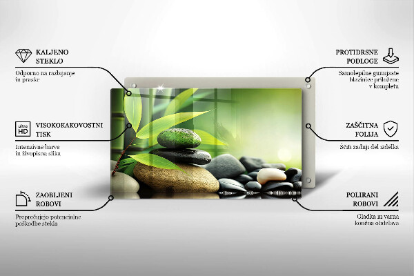 Placă protecție plita Pietre de bambus zen