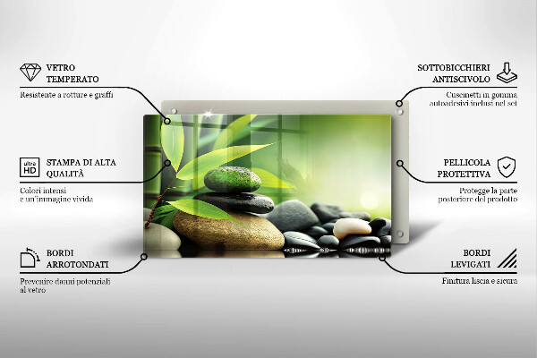 Placă protecție plita Pietre de bambus zen