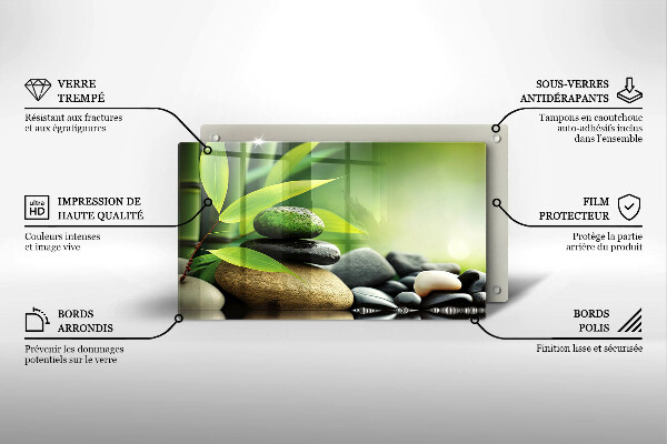 Placă protecție plita Pietre de bambus zen