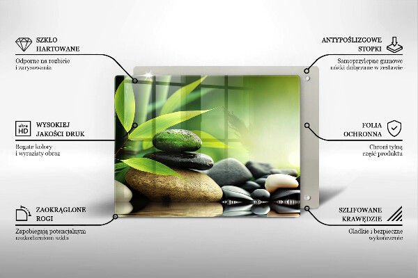 Placă protecție plita Pietre de bambus zen