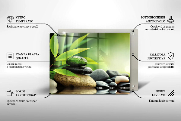 Placă protecție plita Pietre de bambus zen