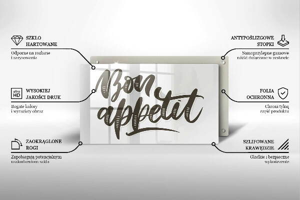 Placă protecție plita Nápis bon appetit