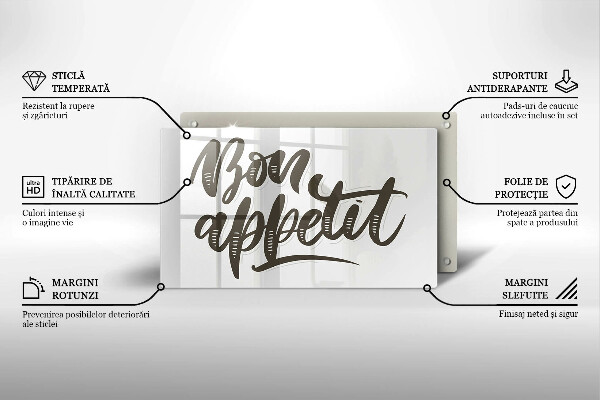 Placă protecție plita Nápis bon appetit