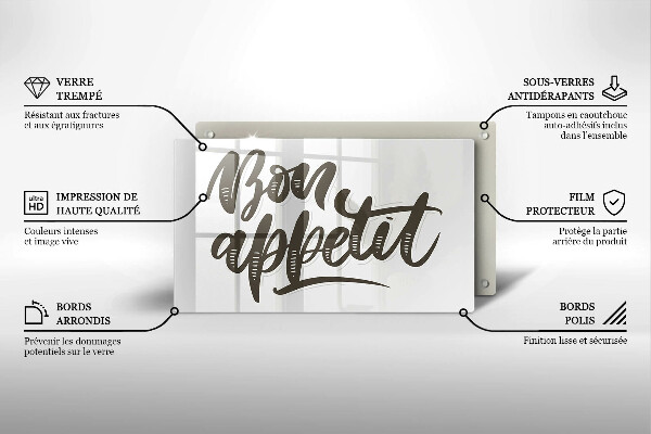 Placă protecție plita Nápis bon appetit