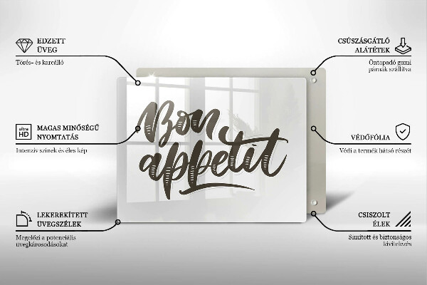 Placă protecție plita Nápis bon appetit