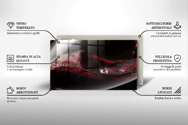 Placă protecție plita Vin roșu într-un pahar