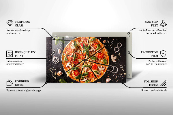 Placă protecție plita Pizza cu ciuperci