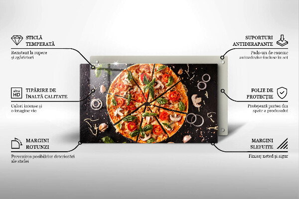 Placă protecție plita Pizza cu ciuperci