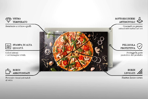 Placă protecție plita Pizza cu ciuperci