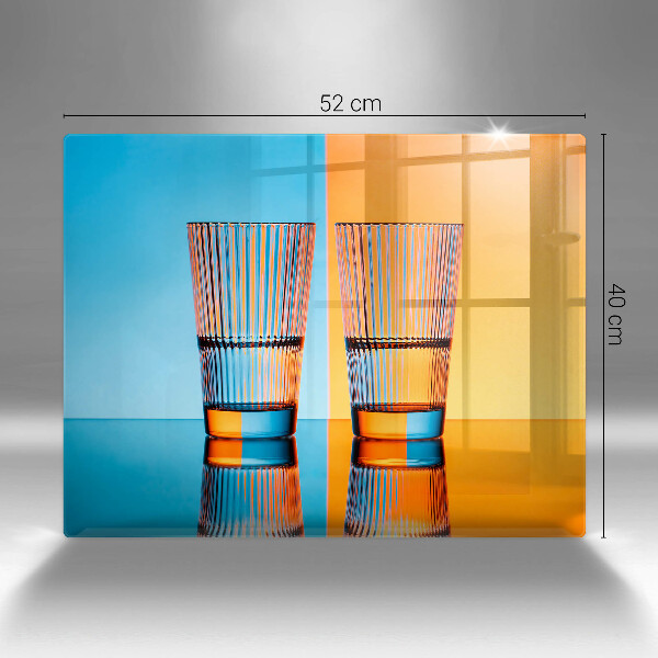 Placă protecție plita Două pahare cu apă