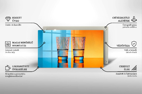 Placă protecție plita Două pahare cu apă