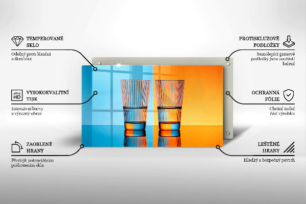 Placă protecție plita Două pahare cu apă
