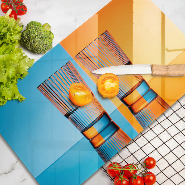 Placă protecție plita Două pahare cu apă