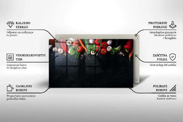 Placă protecție plita Legume colorate