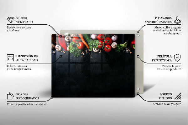 Placă protecție plita Legume colorate